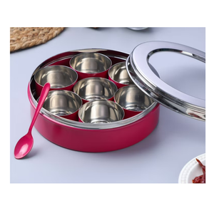 Boîte traditionnelle de conteneurs d'épices en acier inoxydable de nouveau design Produit de haute qualité Boîtes de conteneurs de condiments en acier - Product Image 1