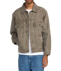 Chaqueta de lona con bolsillos y logotipo personalizado al por mayor, chaqueta transpirable de lona de algodón 100% de alta calidad para hombre, chaquetas de trabajo - Product Image 3