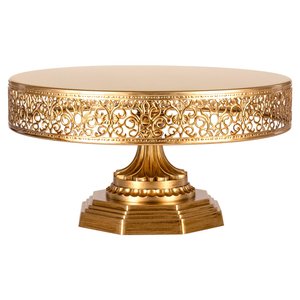 Diseño martillado Mesa de metal de acero inoxidable Soporte de pastel de metal decorativo Soporte de exhibición de postre de Calidad exclusiva - Product Image 5