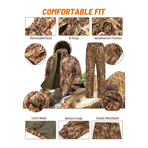 Tenue de chasse camo respirante pour homme avec veste à capuche et pantalon confortable - Product Image 4