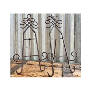 Set 2 Wrought Iron Sustainable Multifunction Display Stand Antique Color Easel Plate Photo Holder Stand for <b>Picture</b> <b>Frames</b> - Product Image 1