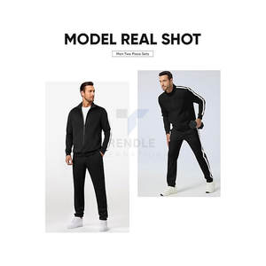 ชุดวอร์มผู้ชายแบบมีฮู้ด 2 ชิ้น ชุดออกกำลังกายแบบซิปเต็มตัว เสื้อสเวตเชิ้ต กางเกงจ็อกเกอร์ ชุดออกกำลังกาย ชุดวิ่ง ชุดลำลอง - Product Image 2