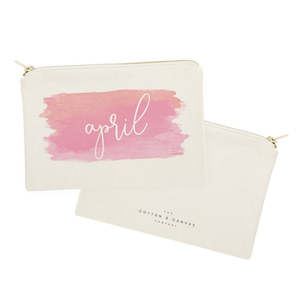 Lovely for Pink Watercolor Cosmetic Bag with Personalized Name Portable Travel <b>Makeup</b> Pouch Organizer <b>Case</b> with Letter Pattern - Product Image 2