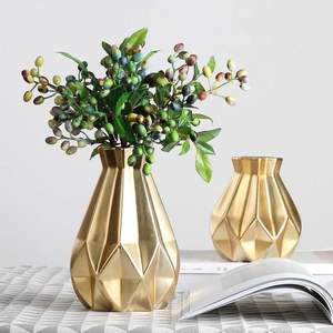 Unique metal flower <b>vase</b> crafted to complement rustic <b>vintage</b> and modern interior decoration styles beautifully for every space - Product Image 1