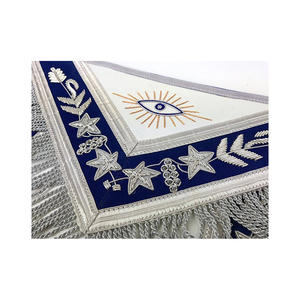 Tablier de pavillon bleu de maître passé de qualité supérieure Tablier de broderie à la main blanc et bleu personnalisé selon la demande - Product Image 4