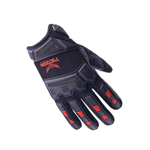Guantes mecánicos de trabajo con logotipo personalizado, protectores de mano de piel sintética para conducir, color negro - Product Image 4