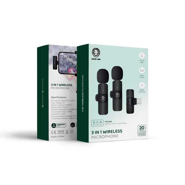 Green Lion Wireless Lapel Microphone Professional UHF 4 Black Sound Item Style Performance Color Feature Karaoke Origin