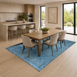 <b>RUGS</b> DEPOT LXDP-0613 Wholesale Blue Navy Contemporary Geometric Digital Printed Machine Washable Chenille Area <b>Rug</b> <b>Non</b> <b>Slip</b> - Product Image 4
