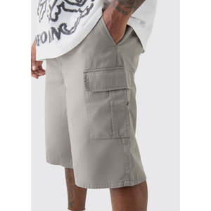 กางเกงขาสั้นคาร์โก้ผ้าฝ้ายระบายอากาศสำหรับผู้ชายในฤดูร้อน - Product Image 6
