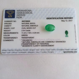 พลอยมรกตธรรมชาติทรงรีสีเขียว ได้รับการรับรองจาก IGI - Product Image 1