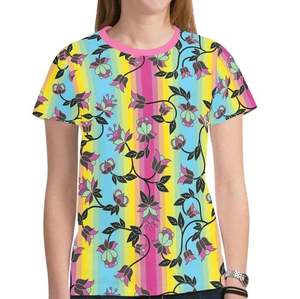 100% ที่มีคุณภาพสูงส่งออกพิมพ์ตามความต้องการต่ำ MOQ รูปแบบใหม่พิมพ์เสื้อยืดสำหรับผู้หญิงที่กำหนดเองของผู้หญิงเสื้อยืดจากบังคลาเทศ - Product Image 5