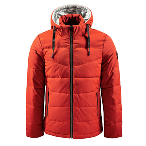 Logotipo personalizado OEM Heren High Street Bomber Puffer Jack Winterjas Capuchon Canvas Effen Patroon Ritssluiting Voorkant Logo Positie - Product Image 2