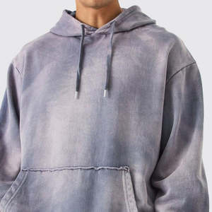 Streetwear surdimensionné personnalisé survêtement pour hommes sweat à capuche rayé et pantalon de survêtement délavé au soleil survêtement de survêtement pour hommes - Product Image 4