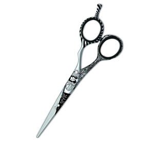 Tijeras de corte de pelo de peluquero de alta calidad, hoja afilada recta recubierta de papel, tijera de corte de pelo de belleza para bebés con reposapiés - Product Image 4