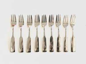 9 Pcs Fork Set Wedding Cutlery Serving Flatware <b>Grey</b> <b>Mirrored</b> Stainless Steel Fast Food Fork Spoon Best for Special Occasions - Product Image 3