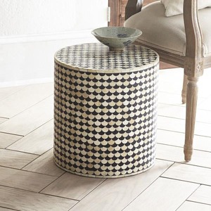 Tabouret latéral de console incrusté d'os fait à la main de haute qualité Design contemporain élégant pour la maison hôtel bureau-pour la décoration d'atelier - Product Image 1