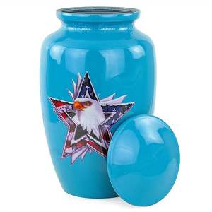 Urne de crémation artistique durable en métal avec le contact moderne approprié aux familles recherchant des morceaux commémoratifs distinctifs - Product Image 1