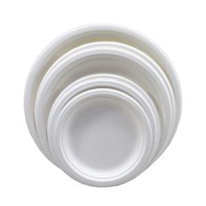 Assiettes jetables écologiques biodégradables en bagasse de canne à sucre, couleur naturelle, pour le camping, les fêtes, les buffets, les événements, le service à domicile - Product Image 1