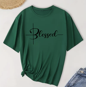 เสื้อคอกลมแขนสั้นสำหรับผู้หญิง, เสื้อผ้าผู้หญิงขนาดใหญ่พิเศษพิมพ์ลายพรสำหรับฤดูร้อนฤดูใบไม้ผลิ - Product Image 1