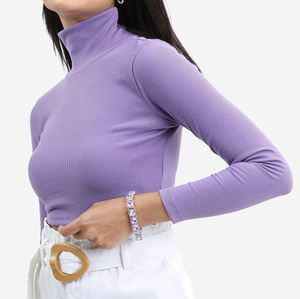 เสื้อครอปถักนิตติ้งสั้นสำหรับผู้หญิง สวมใส่สบาย - แฟชั่นใหม่ บริการ OEM พร้อมตัวเลือกปรับแต่งได้ ผ้าฝ้าย/ใยไผ่ - Product Image 3