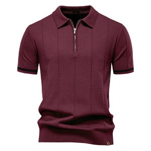 Polo deportivo con cremallera, Polo Atlético social, Polo con flecos, Color sólido, informal, de negocios, Polo para hombre - Product Image 5