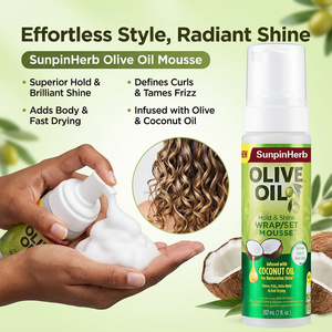 Mousse Espumosa para Peinar el Cabello con Aceite de Oliva y Aceite de Coco, Controla el Frizz, Aporta Volumen y Brillo - Product Image 5