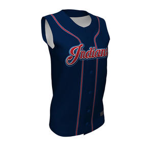 Sublimation de logo personnalisé vêtements de sport de softball maillots sans manches avec bouton complet respirant fonction options de taille disponibles - Product Image 1