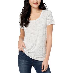 T-shirt Casual da Donna Maison Jules con Scollo a Barchetta, in Jersey Traspirante, Vestibilità Ampia, Lunghezza Corta, Marrone XX-Large, Stile Estivo con Stampa Lettering - Product Image 1