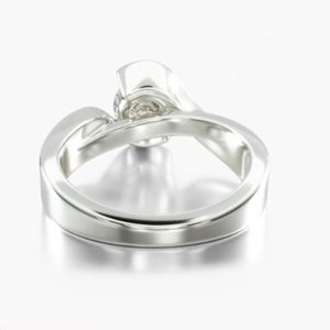 Anillo de Compromiso RITZIN, Bonito, Corte Redondo, Oro Blanco, Trenzado - Product Image 1