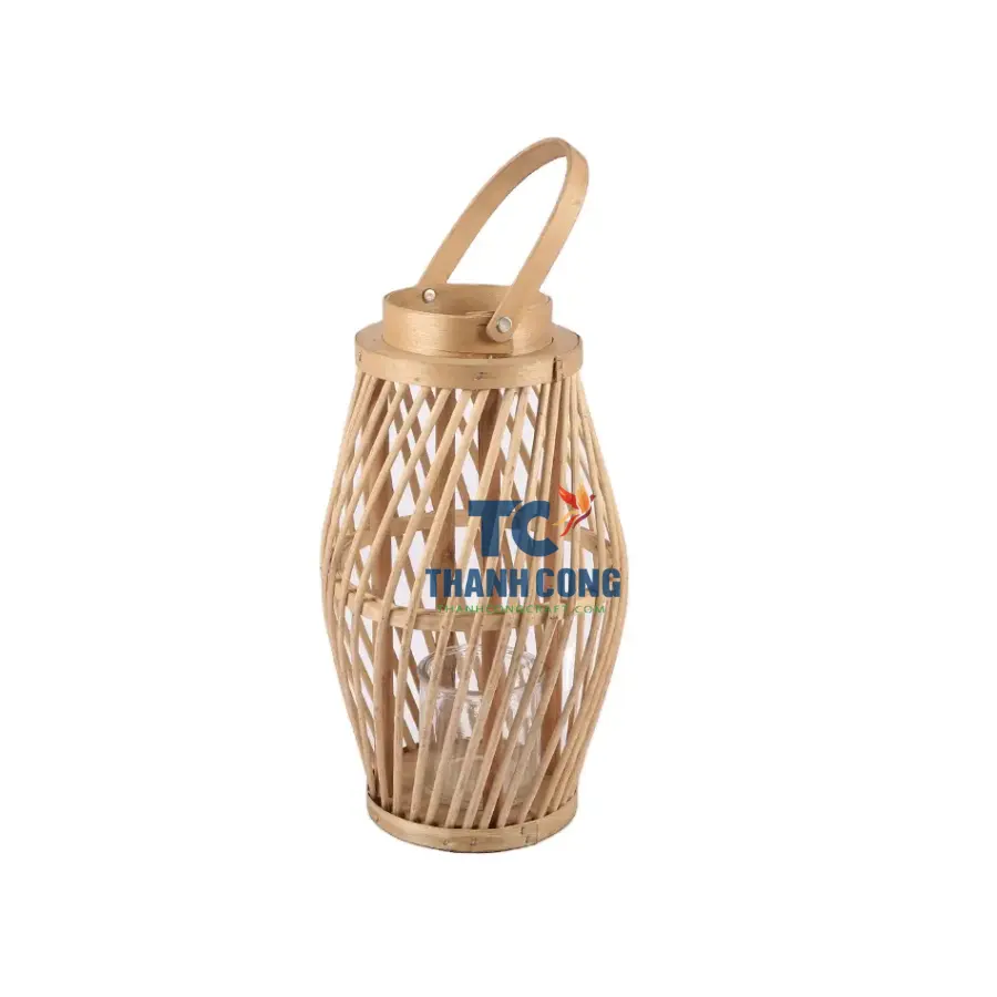 HOCHWERTIGES PRODUKT Hand gefertigter klassischer Korb kerzenhalter mit Lampe Rattan Holz laterne