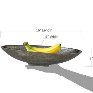 Ensaladera de Metal Plateado Antiguo, Hecha a Mano, con Bordes Esculpidos en Chocolate y Acabado Pulido, para Servir Aperitivos en Fiestas - Product Image 5