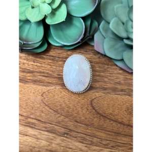 <b>Moon</b> <b>Stone</b> Sterling Silver Oval Statement <b>Ring</b> Size 7 - Product Image 1