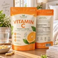 Sachets refermables à fermeture éclair, personnalisables, haute barrière, qualité alimentaire, pour capsules de vitamines et de compléments nutritionnels