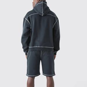 Ensemble short à capuche pour hommes 100% coton T-shirt et survêtement court à la mode Offre Spéciale ensemble d'été OEM - Product Image 3