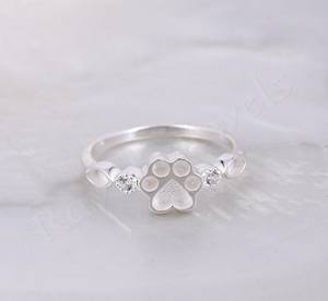 925 Sterling Silver Dog Paw Designer Good For Ashes & <b>Resin</b> Work Breastmilk Keepsake Fine Handmade <b>Ring</b> Memorial Jewelry - Product Image 1