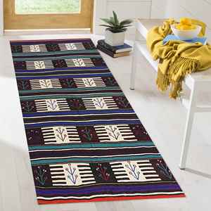 Tapis imprimé noir et blanc turc, tapis bohème, tapis moderne, tapis en chenille - Product Image 5