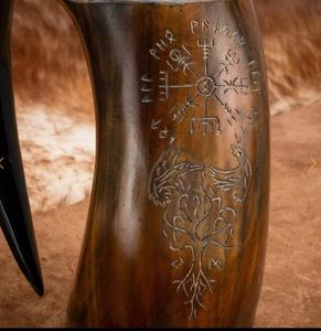 Tasse à corne à boire Viking européenne authentique Poignée de bar unique Chope à bière PC naturelle faite à la main pour les fêtes indiennes - Product Image 4