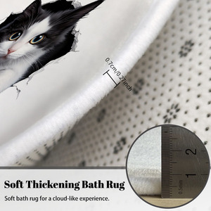 Custom Printed Absorbent <b>Bathroom</b> Rug <b>Set</b> for <b>Bathroom</b> Non-Slip Shower Curtain Bath <b>Mat</b> - Product Image 2