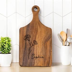 Tabla de Cortar de Madera con Mango, Apta para Lavavajillas, Ecológica, Antibacteriana, de Resina, Tabla de Queso de Alta Calidad - Product Image 1