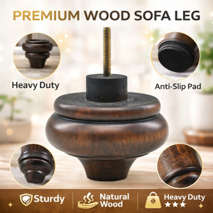 Patas Redondas Tradicionales de Madera Maciza para Muebles de Apartamento, Patas Duraderas para Sofá, Silla, Cama y Gabinete, Fácil Instalación - Product Image 5
