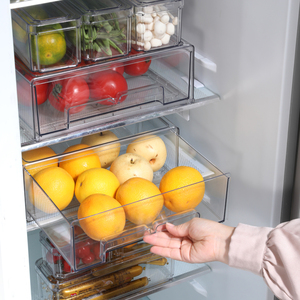Organizzatore per Frigorifero in Plastica Trasparente Tipo Cassetto, per Classificare Frutta e Verdura con Facile Accesso Scorrevole - Product Image 5