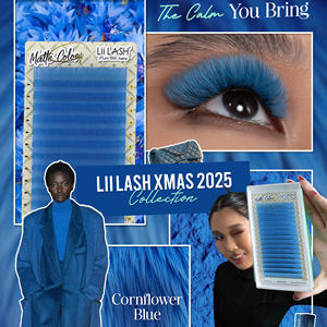 Extensiones de Pestañas de Color Azul Aciano Mate Ultraligeras, Bandejas de Pestañas de Visón Individuales Mate, Proveedores de Pestañas Mixtas al por Mayor - Product Image 1