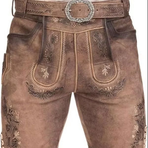 Pantalones Bávaros Alemanes para Hombre, Lederhosen Personalizados de Cuero Auténtico, Lederhose Cortos para Hombre 2026 - Product Image 1