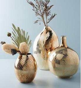 Jarrón de Metal Pulido, Decoración Brillante para el Hogar, Centro de Mesa, Exhibición Floral Elegante, Diseño de Estilo Artístico, Aspecto Moderno - Product Image 4