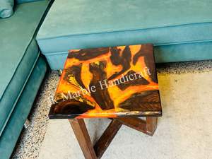 Dessus de table en époxy décoratif de bureau à domicile de meilleure qualité fait à la main au meilleur prix artisanat en pierre semi-précieuse - Product Image 3