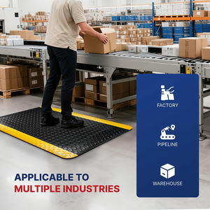 Alfombrilla Antifatiga Industrial Amarilla de Seguridad, Poliuretano Grueso de 20 mm, Duradera para Talleres, Estaciones de Trabajo, Bancos de Laboratorio - Product Image 2
