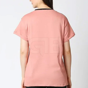 Camiseta de Verano para Mujer con Logotipo Personalizado, Ecológica, 100% Algodón, Transpirable y de Secado Rápido, Cuello Redondo, Ropa Urbana - Product Image 3