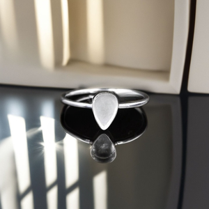 925แหวนเงินสเตอร์ลิงรูปลูกแพร์6x8มม. เหมาะสำหรับเรซิ่นและขี้เถ้าจากงานแฮนด์เมดเครื่องประดับงานทำมือแบบ DIY - Product Image 1