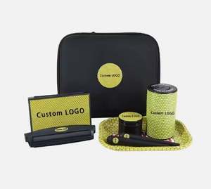 Haute Qualité 6-en-1 Moderne Motif Carré Portable Acrylique Cendrier Kit Ensemble Logo Personnalisable Direct USA Arrivée Prix De Gros - Product Image 1