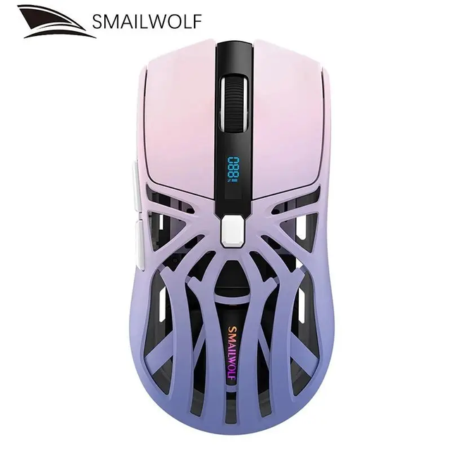 SMAILWOLF RS8 10000dpi Hollow Screen Battery Display Tri Mode Long Endurance E-sports Wireless Gaming Mouse